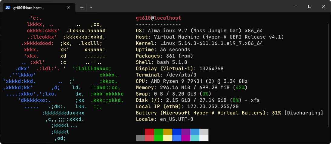 迁移后的 fastfetch 输出
